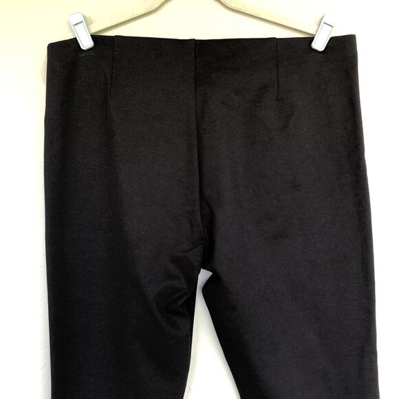 Eileen Fisher Black Zip Ankle Pants L Pull-On Ponte Knit Slim Stretch Minimalis - Picture 7 of 16
